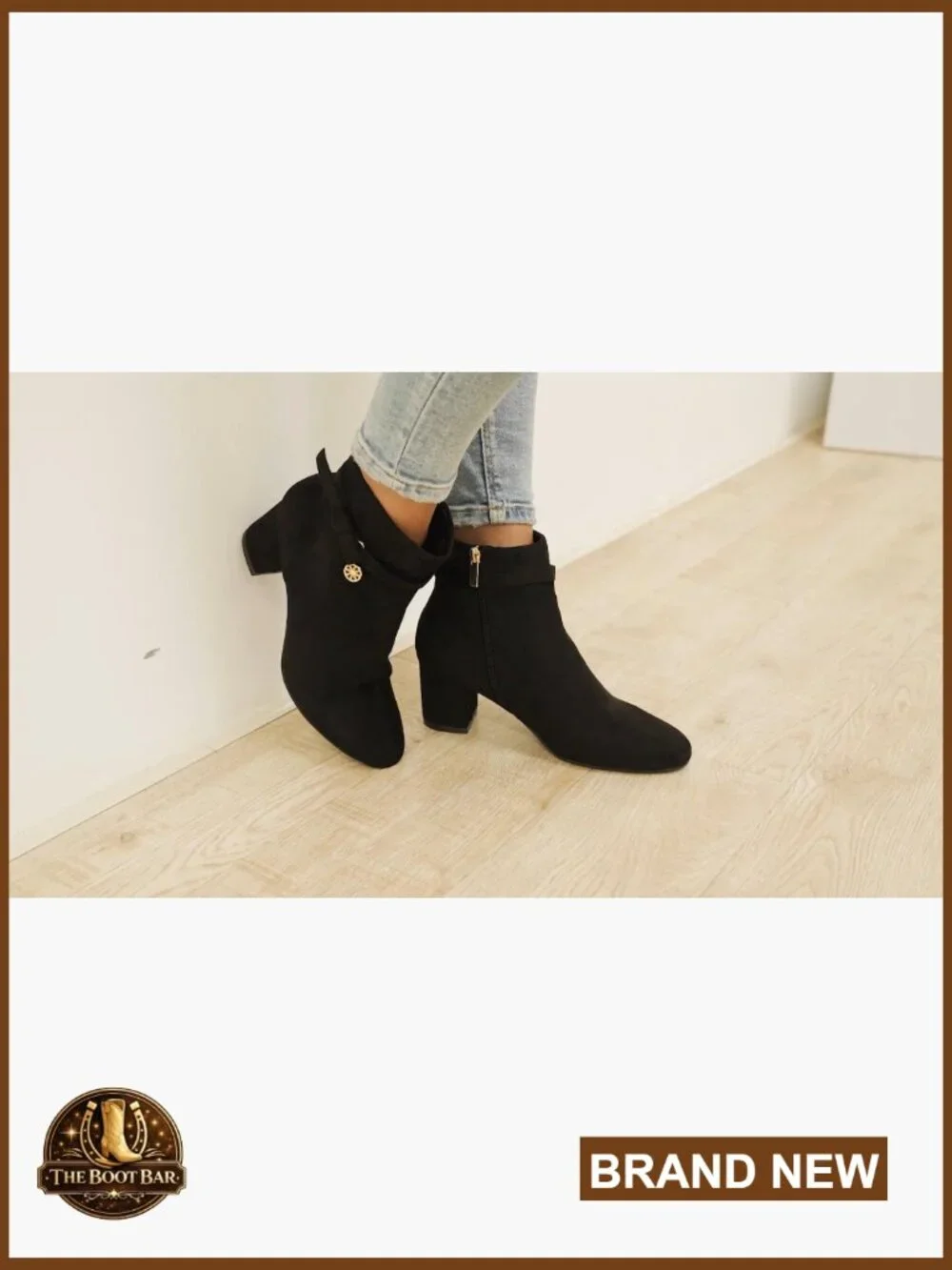 Chunky Block Heel Ankle Boots with Side Zipper Vintage Tie Knot Booties - Picture 7 of 7